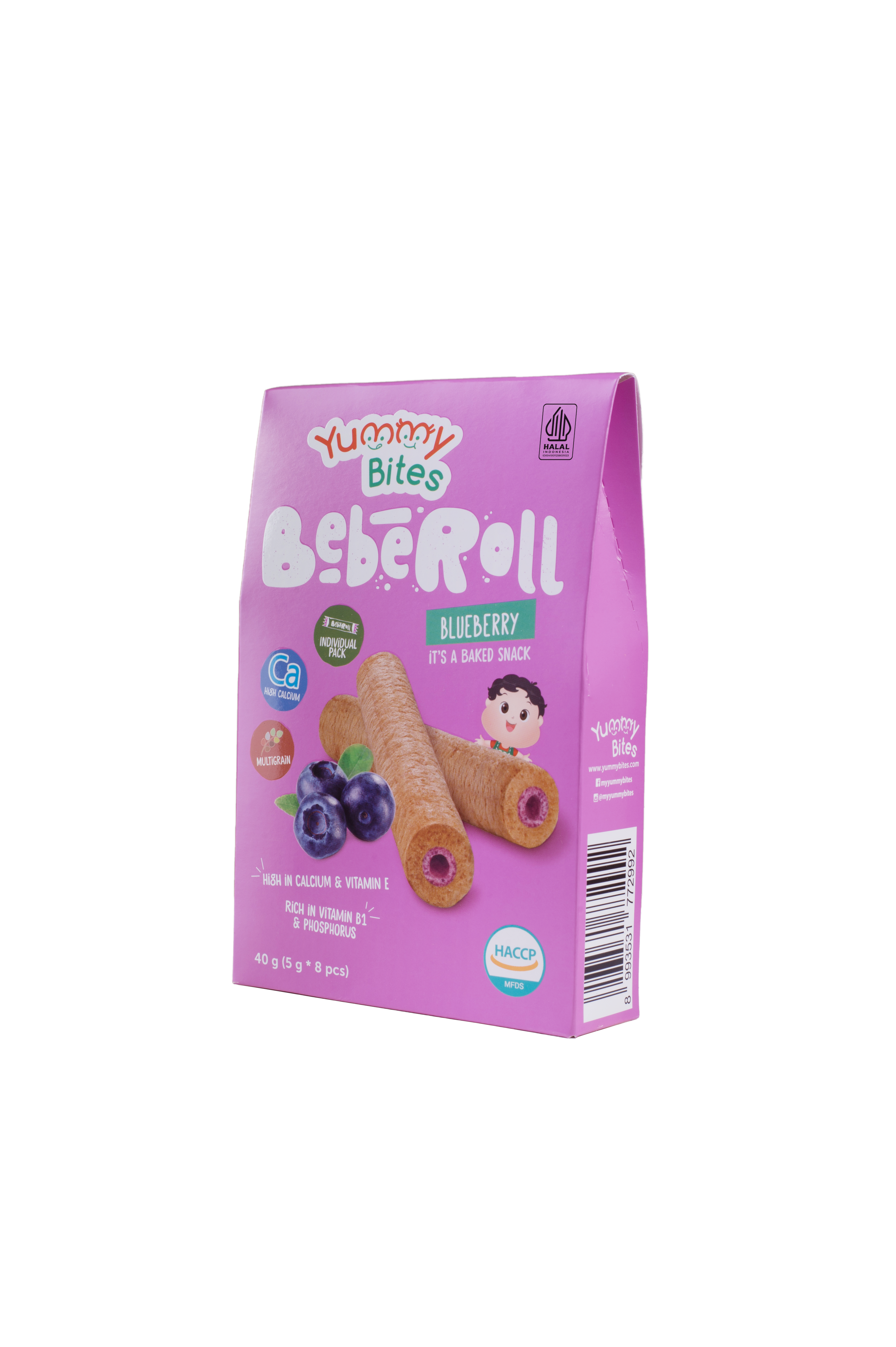 Yummy Bites - Baby Roll Blueberry Flavor Net Weight 40g