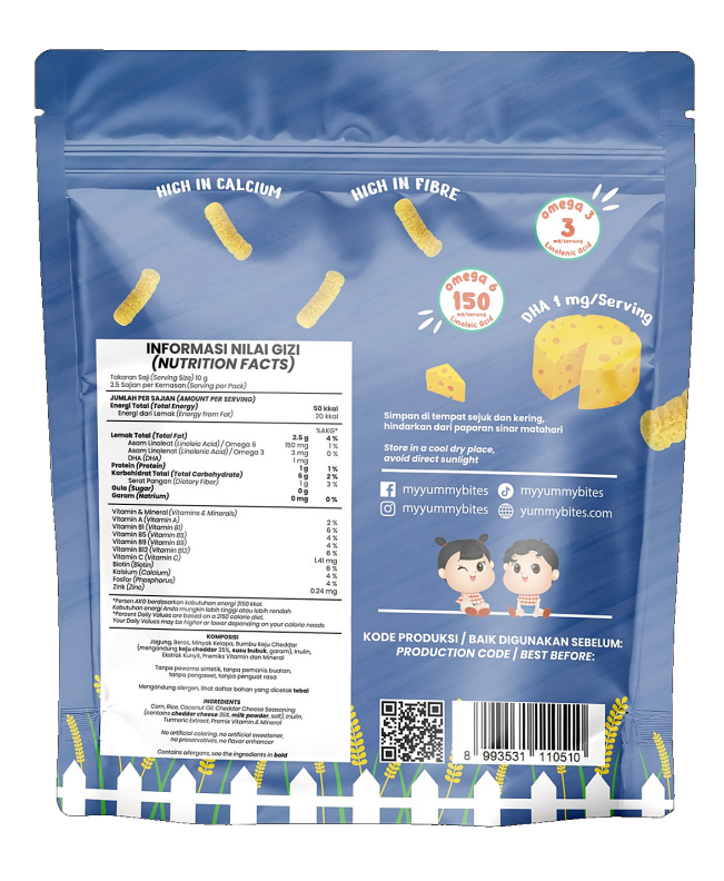 Yummy Bites - Crunchies Hokkaido Cheddar Cheese 25g