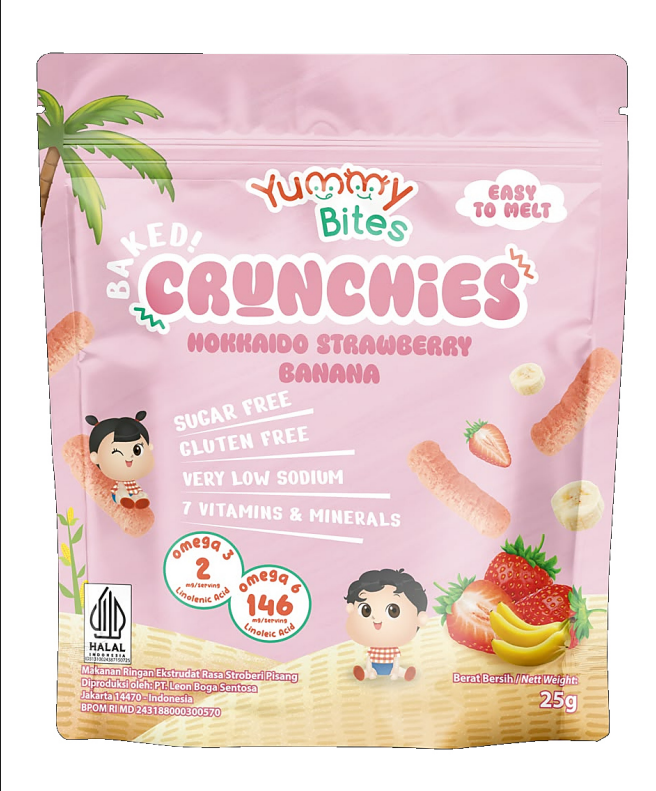 Yummy Bites - Crunchies Hokkaido Strawberry Banana 25g