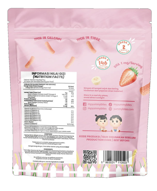 Yummy Bites - Crunchies Hokkaido Strawberry Banana 25g