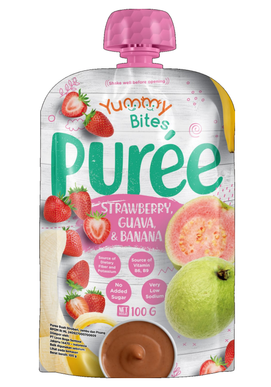Yummy Bites - Puree Strawberry, Guava and banana Net Wt.100g